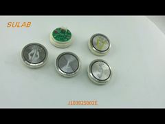 Ver botón de ascensor de la marca SJEC J103025002E Modelo con luz roja y azul y demostración de un año de garantía