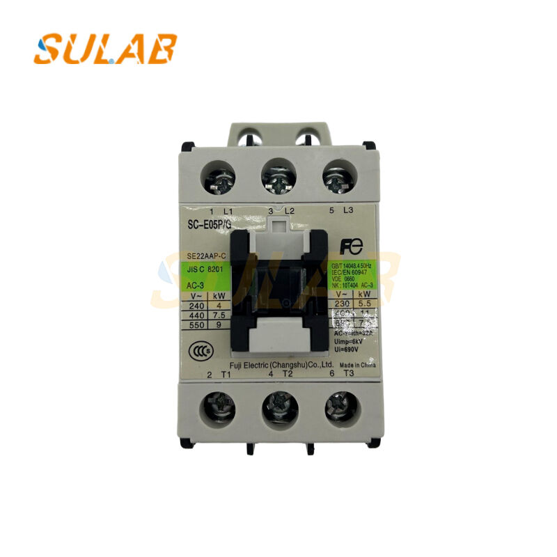 Fuji Electric SC-E05P-G Magnetic Contactor for Elevator Spare Parts - 25A, 24VDC Coil, 3-Pole with Ring Terminal Connection